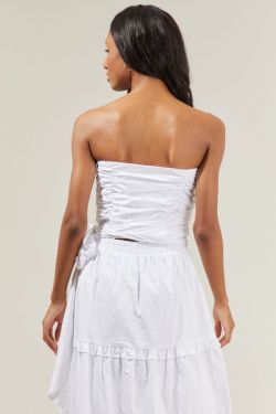 Isabel Ruched Tank Top - WHITE