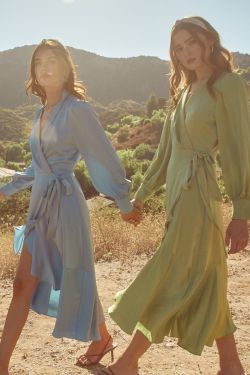 Ophelia Wrap Midi Dress - OLIVE