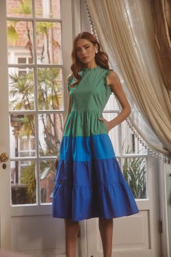 Marilu Color Block Maxi Dress
