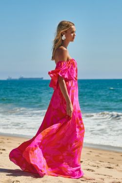 Hana Tropics Enamored Off the Shoulder Ruffle Dress