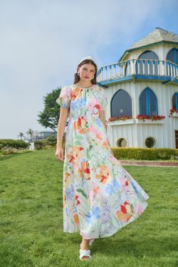 Juliet Floral Garden Becca Tiered Maxi Dress