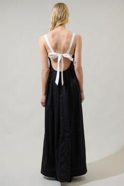 Fabiola Pleated Maxi Dress-BLACK
