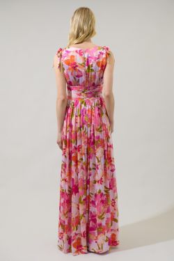 Abigal Floral Descanso Pleated Maxi Dress