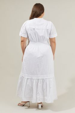Belraj Poplin Maxi Dress Curve - WHITE