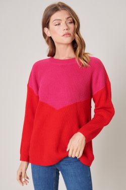 Darla Chevron Color Block Sweater