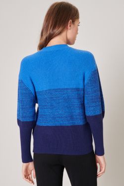Against the Grain Tonal Stripe Sweater - BLUE-MULTI