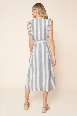 Positano Striped Midi Sleeveless Dress
