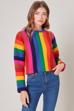 Reading Rainbows Cropped Sweater