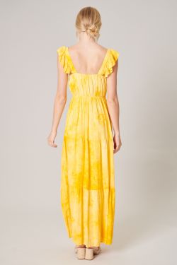 Marigold Tie Dye Tiered Maxi Dress