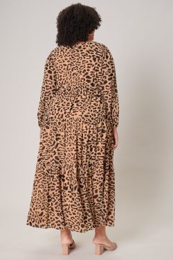Java Leopard Mabel Tiered Maxi Dress Curve
