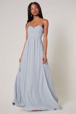 Beloved Ruched Sweetheart Convertible Dress - Baby Blue