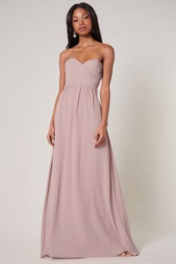 Beloved Ruched Sweetheart Convertible Dress - MAUVE