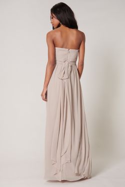 Beloved Ruched Sweetheart Convertible Dress - TAUPE