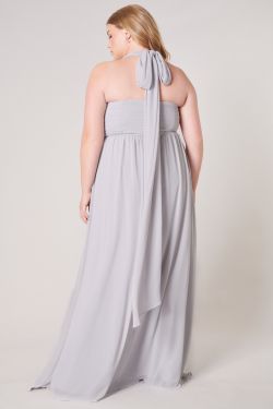 Beloved Ruched Sweetheart Convertible Dress Curve - LT-GREY