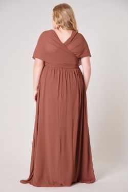 Beloved Ruched Sweetheart Convertible Dress Curve - RUST