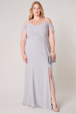 Cherish Semi Sweetheart Convertible Dress Curve - LT-GREY