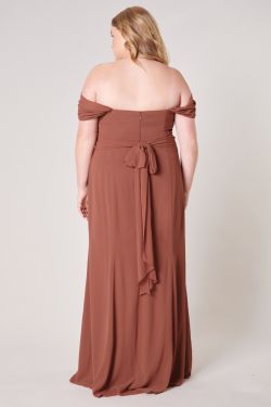 Cherish Semi Sweetheart Convertible Dress Curve - RUST