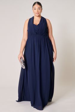 Beloved Ruched Sweetheart Convertible Dress Curve - NAVY