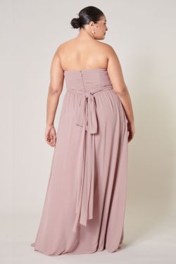 Beloved Ruched Sweetheart Convertible Dress Curve - MAUVE