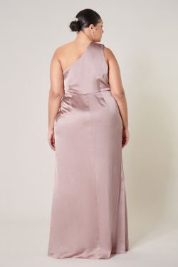 Prestige One Shoulder Asymmetrical Maxi Dress Curve - MAUVE