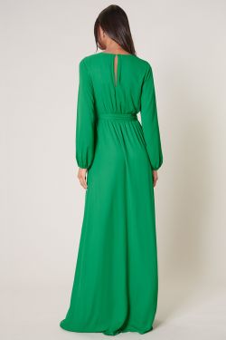Wholehearted Faux Wrap Maxi Dress - KELLY-GREEN