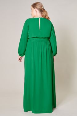 Wholehearted Faux Wrap Maxi Dress Curve - KELLY-GREEN