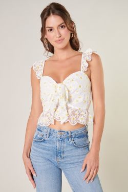 Cassiopeia Ruffle Front Tie Crop Top