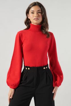 Find Your Love Turtleneck Sweater - RED