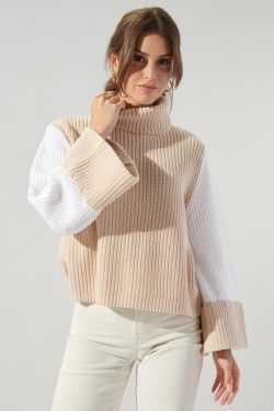 Jojo Colorblock Sweater - OATMEAL