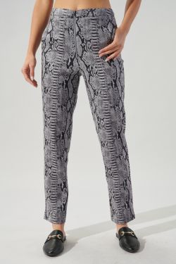 Born For This Faux Suede Snake Print Pants - GREY-MULTI