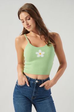 Daisy Mae Sweater Cami Top - GREEN