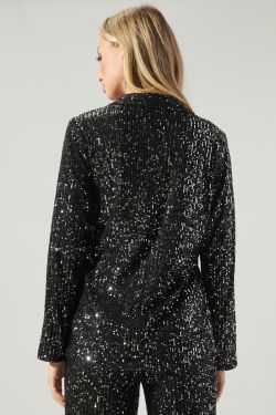 Friday Nights Sequin Tailored Jacket - SILVER