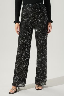 Friday Nights High Waisted Sequin Pants - SILVER