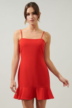 Leonora Mini Mermaid Dress - RED