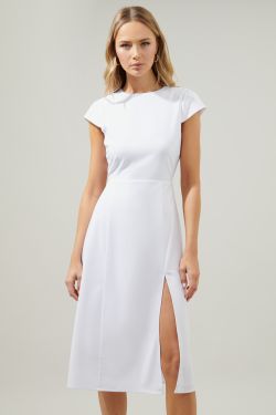 Everbloom Cutout Midi Dress - WHITE