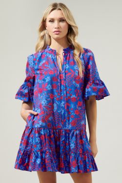 Plumcot Floral Auggie Bell Sleeve Shift Dress