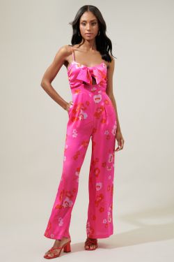 Cherry Blossom Raleigh Cut Out Straight Leg Jumpsuit