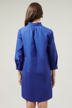 Camden Poplin Collared Shirt Dress - NAVY