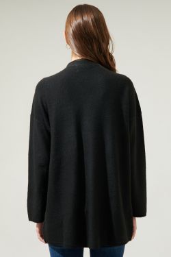 Travis Loose Fit Tunic Sweater - BLACK