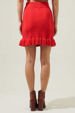 Tula Rosa Ruffle Mini Skirt - RED