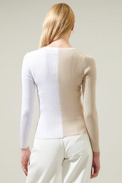 Olivia Mill Button Up Ribbed Cardigan - OATMEAL