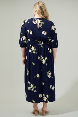 Arlene Floral Smocked Midi Dress Curve