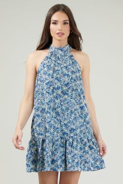 Laly Embroidered Mini Ruffle Dress