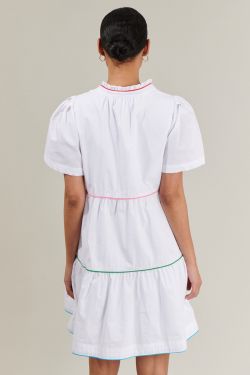 Candace Tiered Mini Dress - WHITE