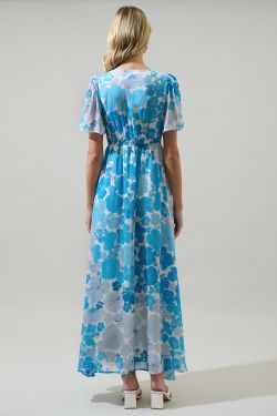 Kerela Floral Linana Button Front Maxi Dress