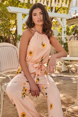 Girasol Floral Lighthearted Trapeze Jumpsuit